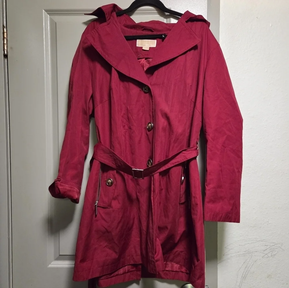 Michael Kors Vibrant Red Trench Coat